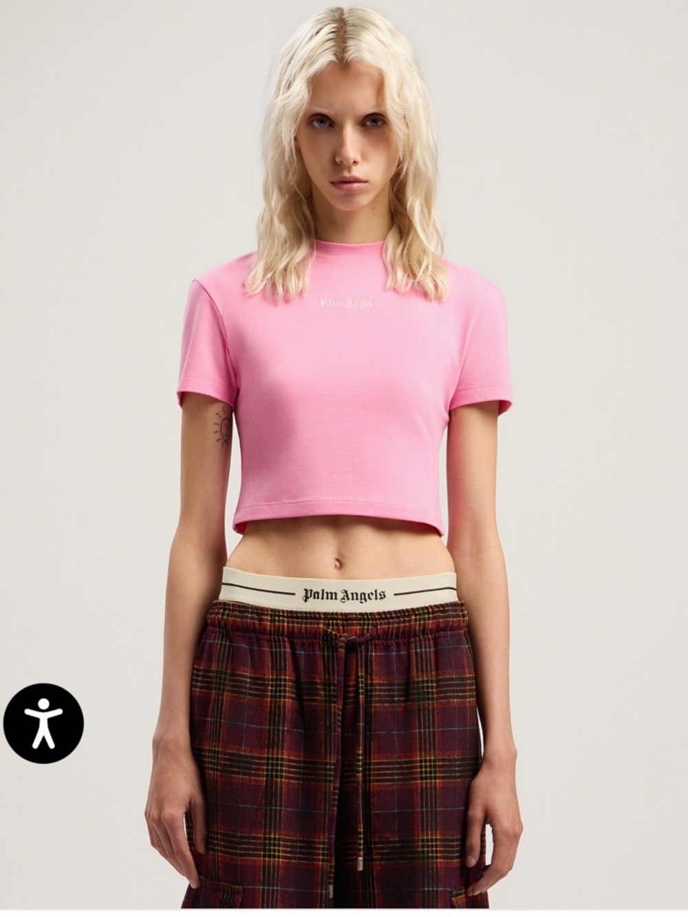 Palm Angels Classic Logo Baby Tee In Pink